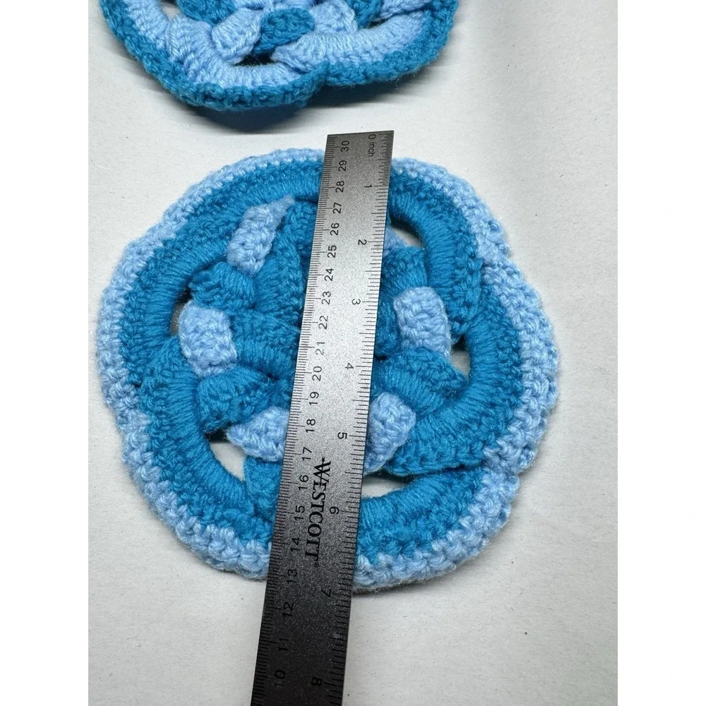 Vintage Lot of‎ 2 Handmade Hot Pads Trivets Crocheted Pot Holder Wall Hangings